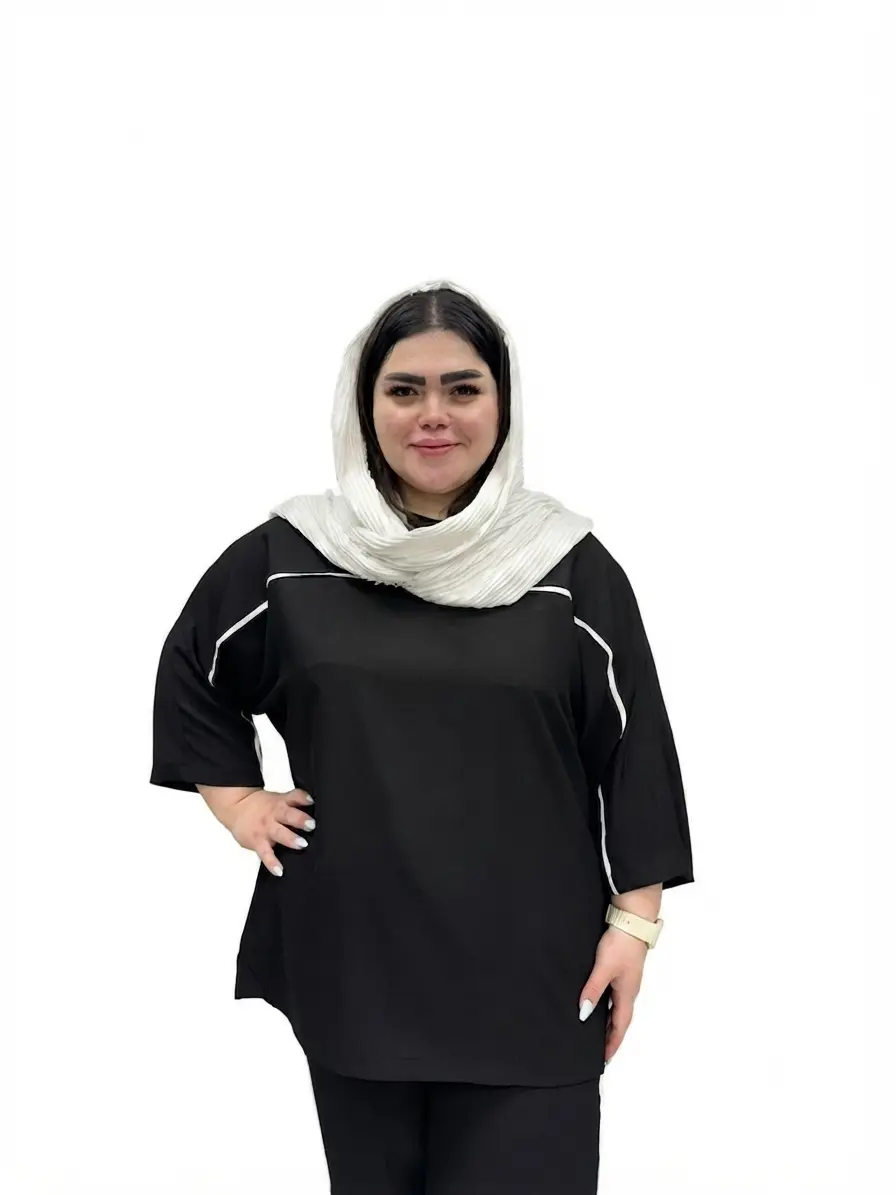 ست تیشرت و شلوار مغزی دوزی زنانه سایز بزرگ (مدل راحتی و اسپرت)